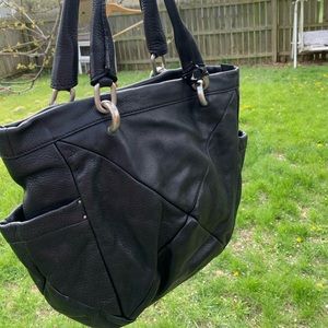 Black leather Calvin Klein designer bag